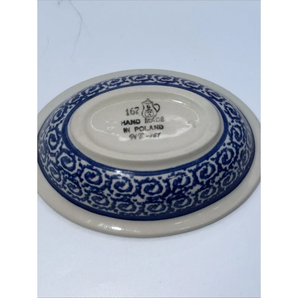 Boleslawiec Polish Pottery Handmade Soap Dish With Ridges
